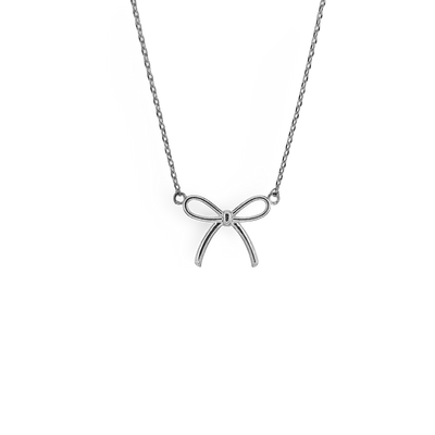 Thin Tight Gloss Festoon Bow Necklace