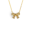 Small Pave Festoon Bow Necklace