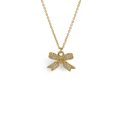 Pave CZ Tiffany Bow Necklace