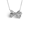 CZ Pave Baguette Cluster Festoon Bow Necklace