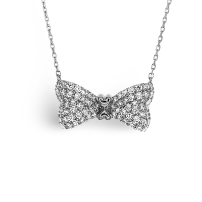 Pave Tuxedo Bow Festoon Necklace