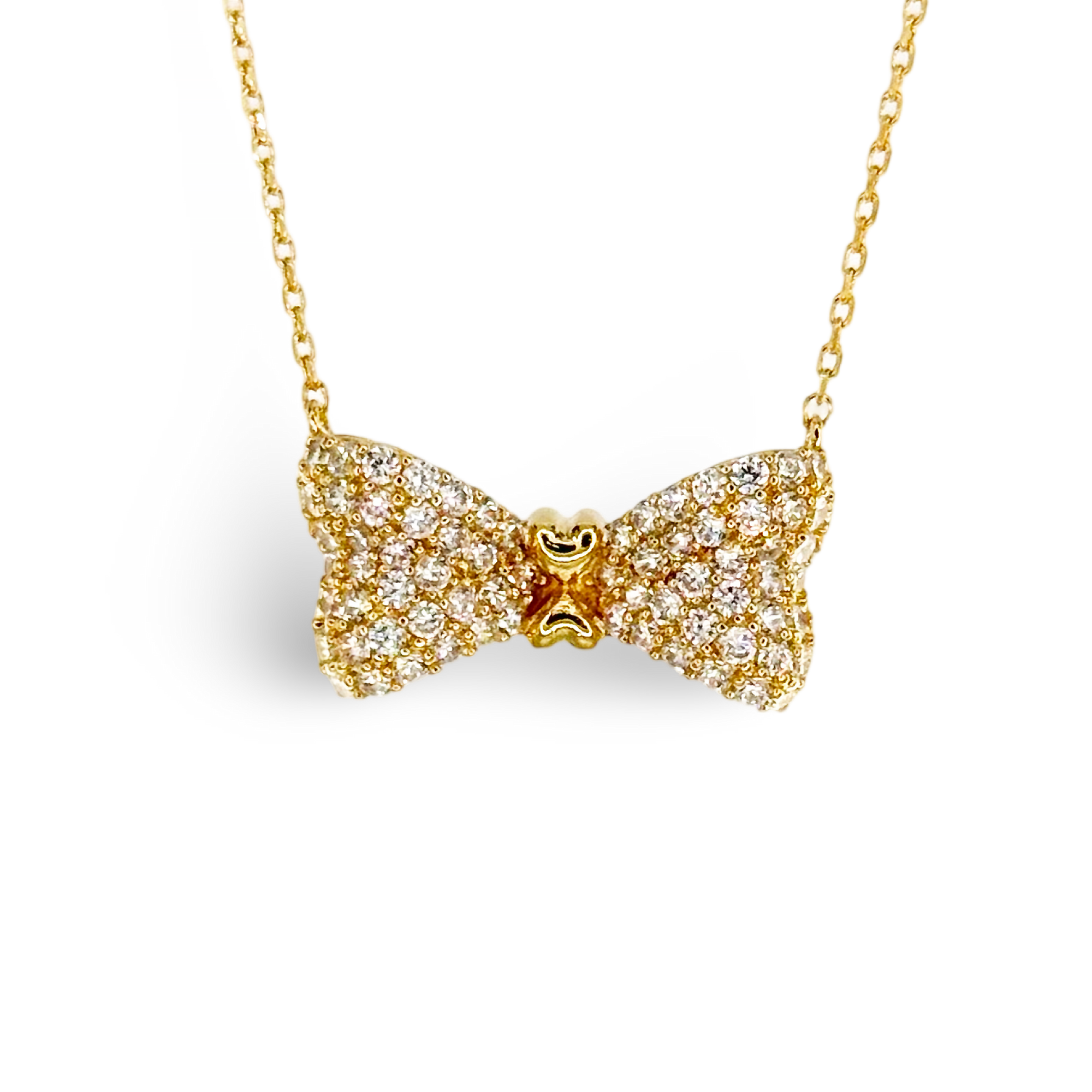 Pave Tuxedo Bow Festoon Necklace