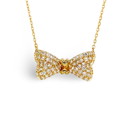 Pave Tuxedo Bow Festoon Necklace