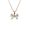 Small Baguette CZ Bow Necklace