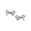 Triple Loop Gloss & CZ Pave Bow Stud Earrings