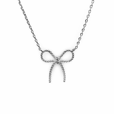 Dainty Rope Twist Festoon Bow Necklace