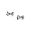 Dainty Triple Row Channel Set CZ Bow Stud Earrings