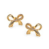 Glossy Twist Bow Stud Earrings