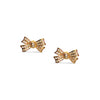 Dainty Triple Row Channel Set CZ Bow Stud Earrings