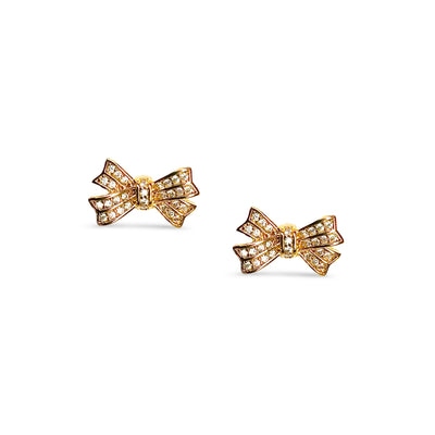 Dainty Triple Row Channel Set CZ Bow Stud Earrings