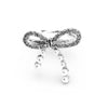 Faux Pearl Tip Pave CZ Bow Ring