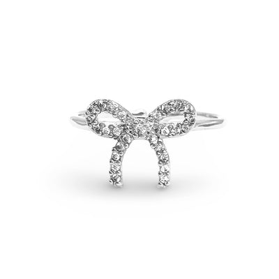 Dainty Pave Bow Ring