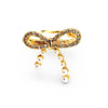 Faux Pearl Tip Pave CZ Bow Ring