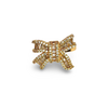 CZ Baguette Pave Edge Bow Ring