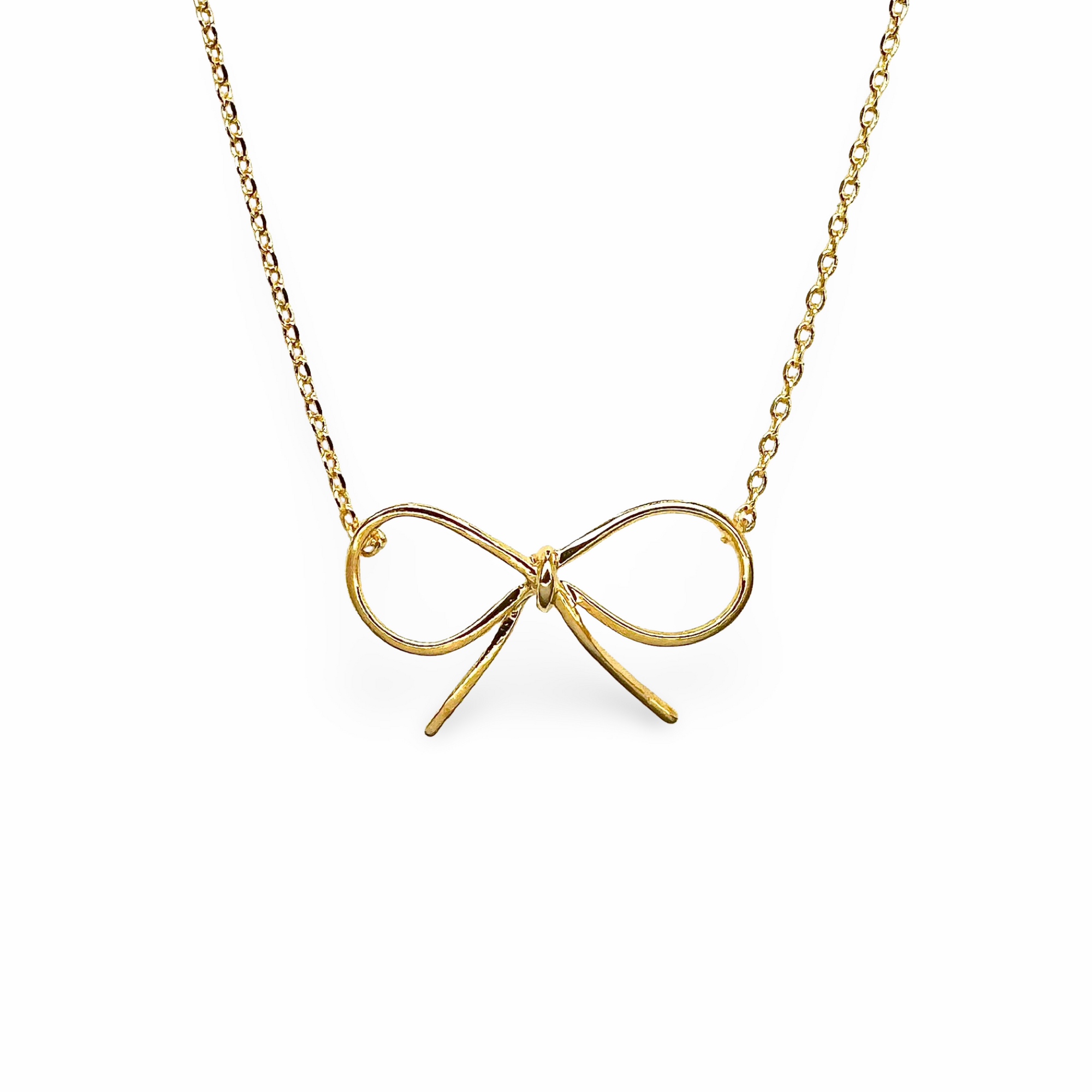 Delicate Outline Bow Festoon Necklace