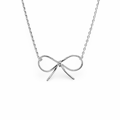 Delicate Outline Bow Festoon Necklace