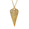 CZ Micropave Large Sharp Heart Necklace