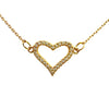 Fine Pave Festoon Outline Heart Necklace