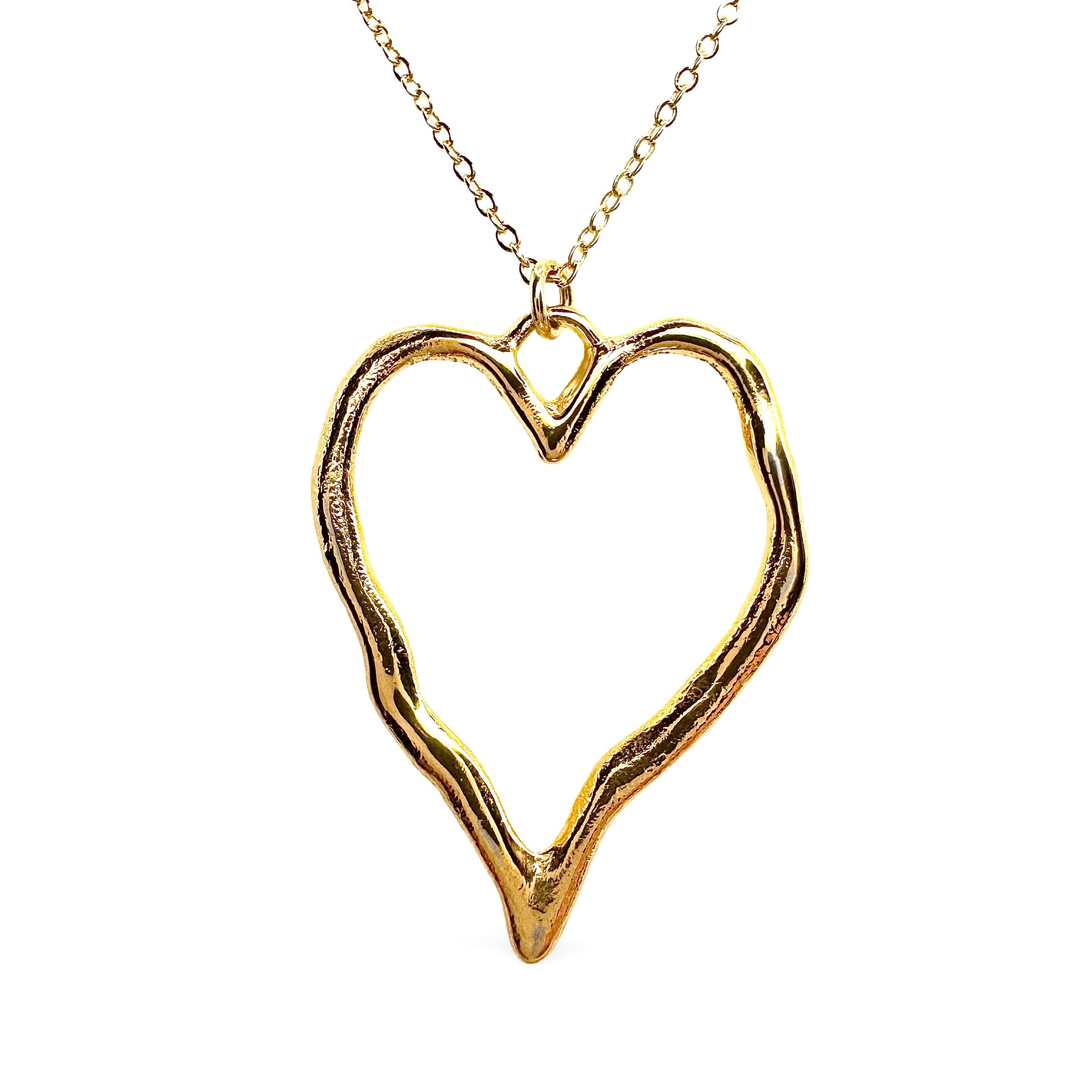 Organic Medium Heart Outline Necklace