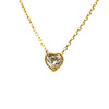 Extra Small CZ Heart Bezel Slide Necklace