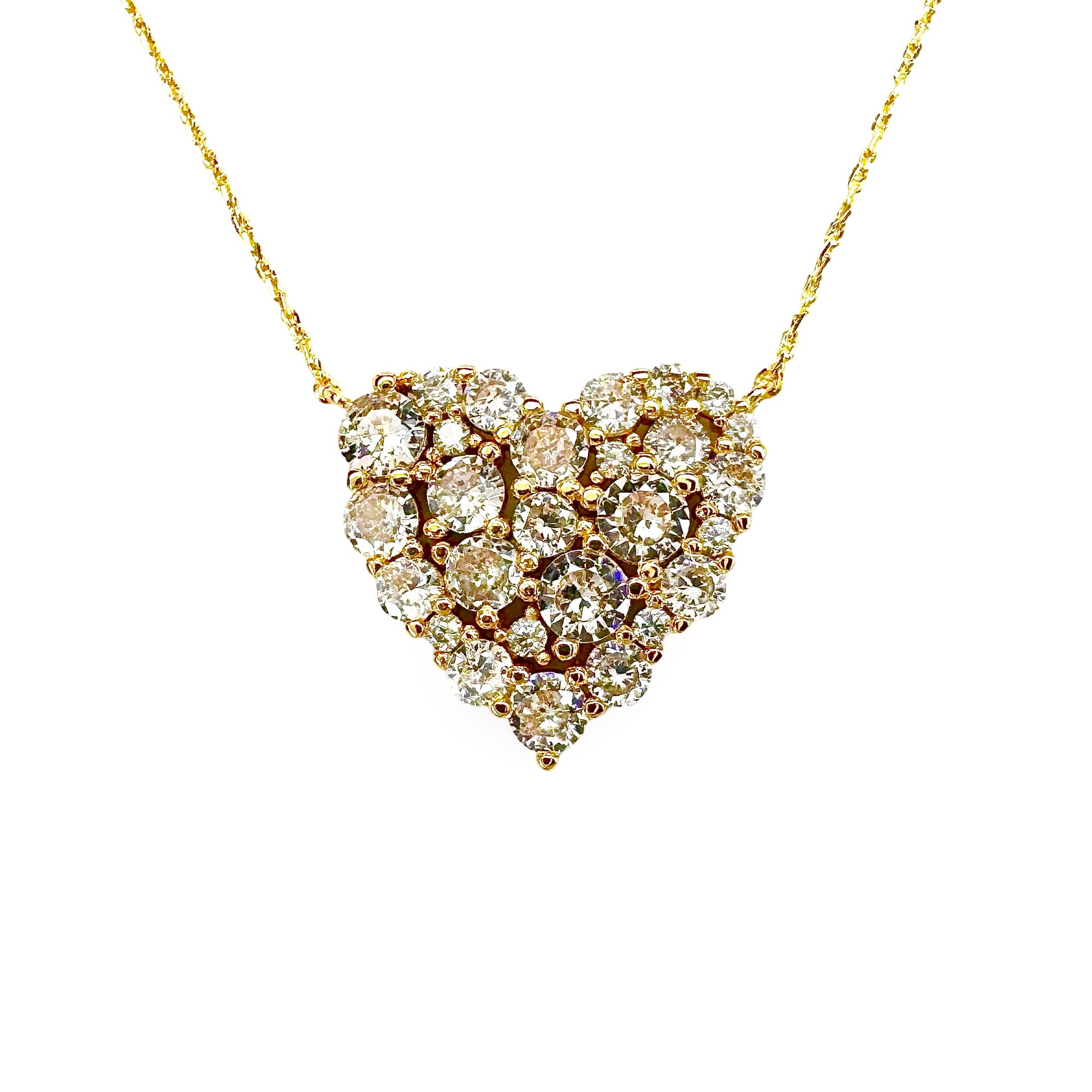 CZ Bubble Heart Festoon Serpentine Necklace