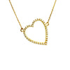 CZ Pave Angle Outline Festoon Heart Necklace