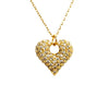 CZ Pave Heart Open Bar Necklace