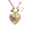 Medium Strobe Heart Charm Cluster Paperclip Chain Necklace