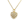 CZ Striped Small Heart Necklace