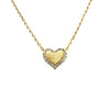 Small Etched Pave Frame Festoon Heart Necklace