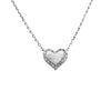 Small Etched Pave Frame Festoon Heart Necklace