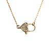 Pave Heart Lobster Clasp Festoon Necklace