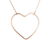 Thin Etched Large Heart Outline Festoon Necklace