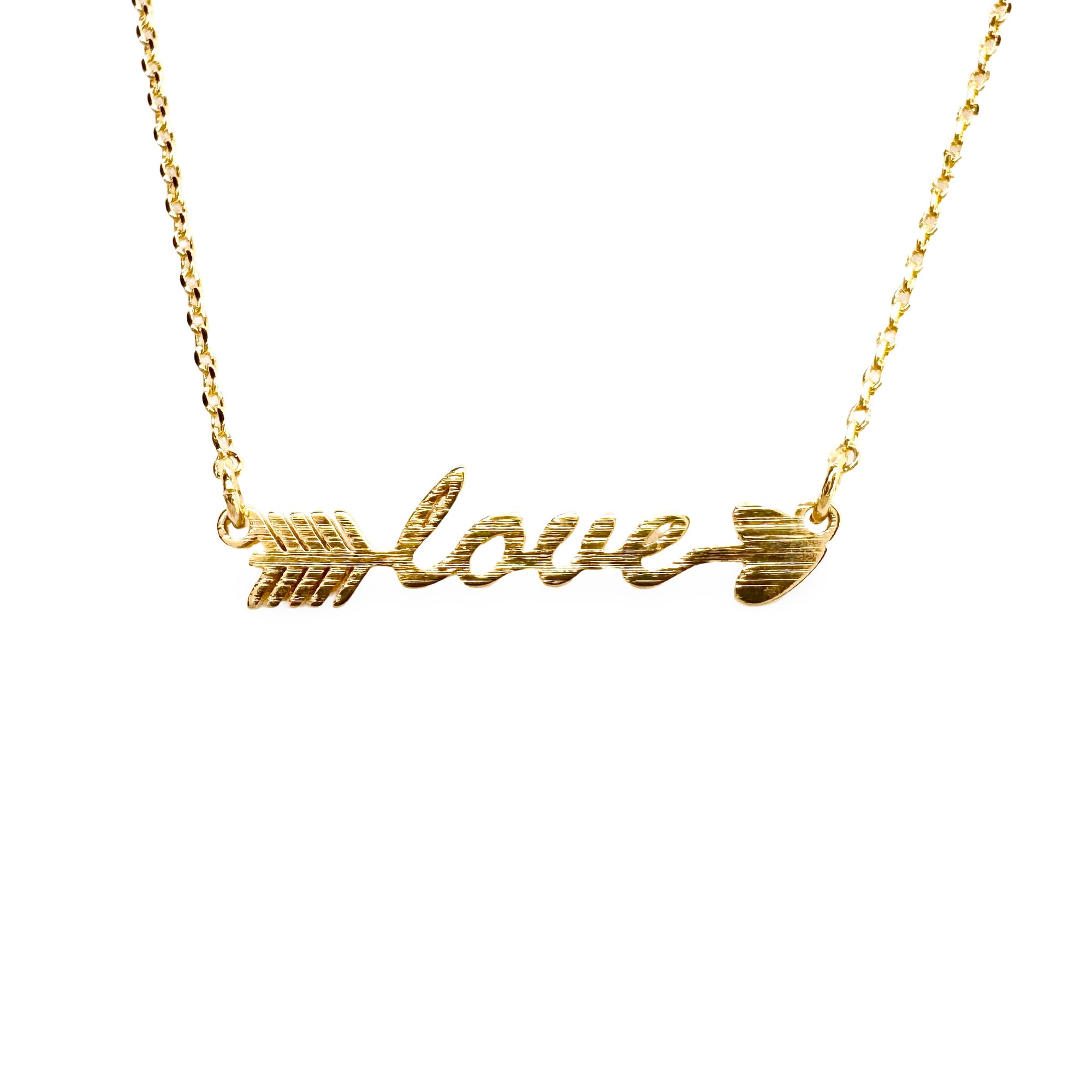 Etched Love Arrow Festoon Necklace