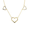 Triple Heart Outline Station Necklace