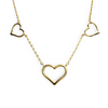 Triple Heart Outline Station Necklace