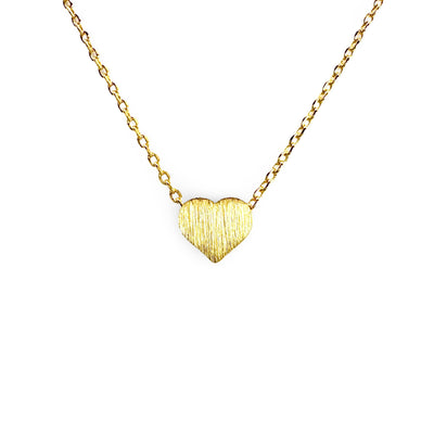 Mini Etched Block Slide Heart Necklace