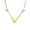 Flat Gloss Three Station Heart Necklace