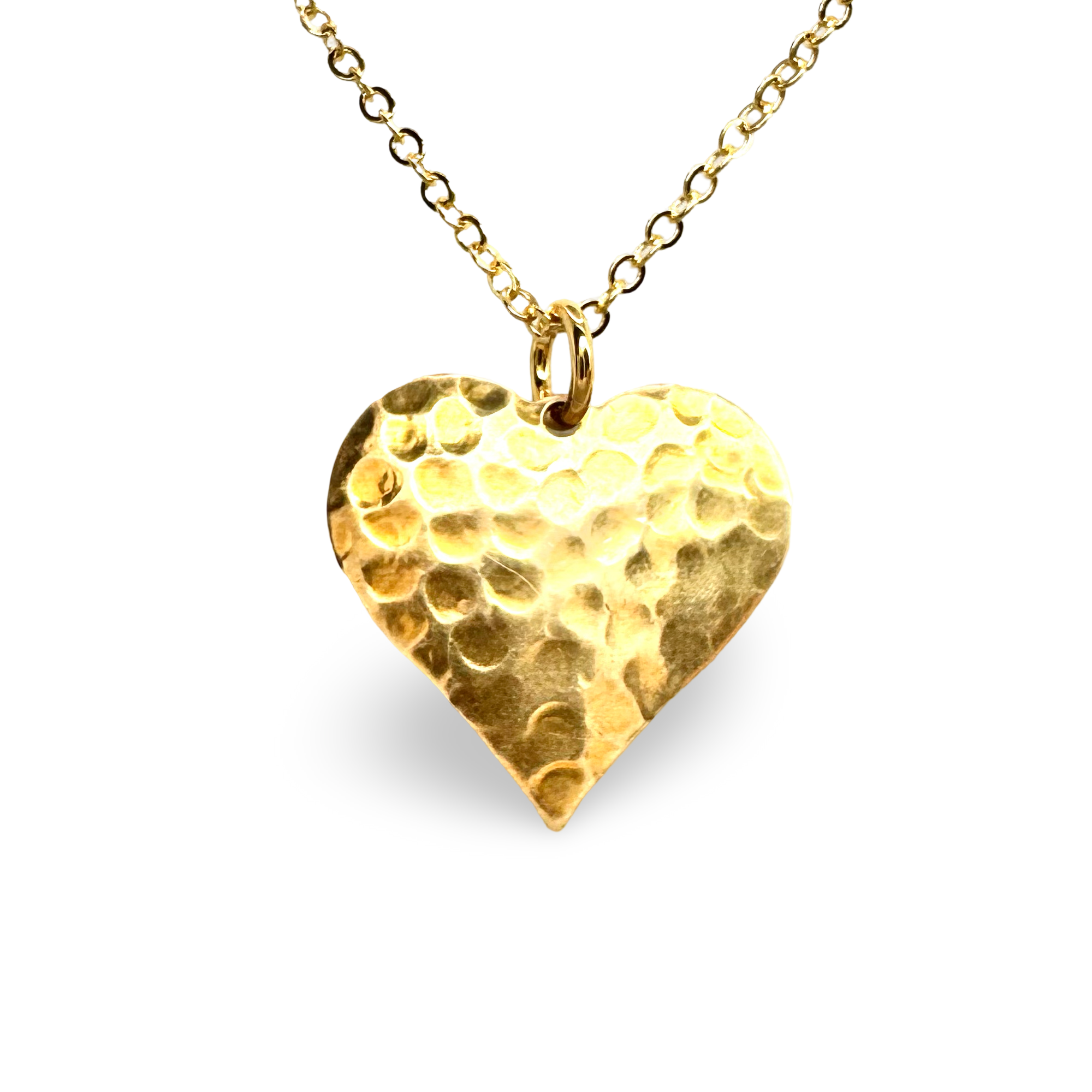 Medium Hammered Heart Necklace