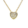 Small CZ Heart Bezel Slide Necklace