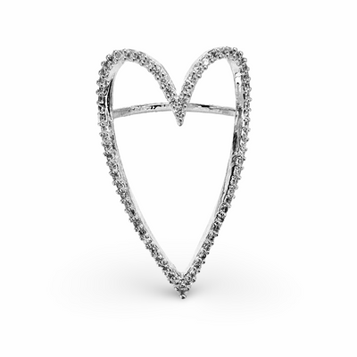 Pave Heart Outline Ring