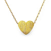 Small Flat Etched Block Slide Heart Necklace