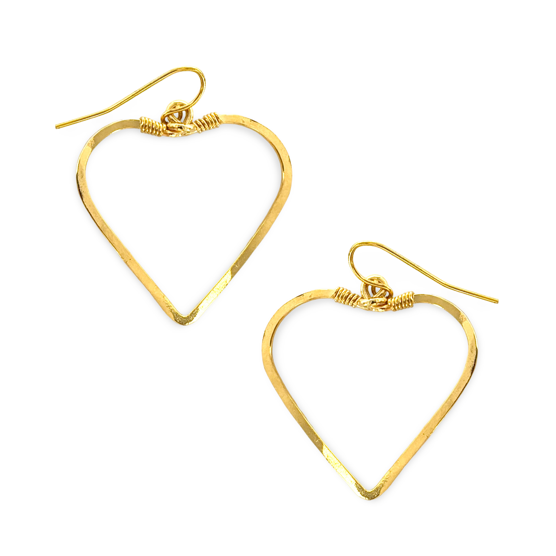 Hammered Heart Outline Earrings