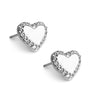 Pave Frame Gloss Heart Stud Earrings