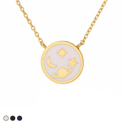 Enamel Galaxy Necklace (White)