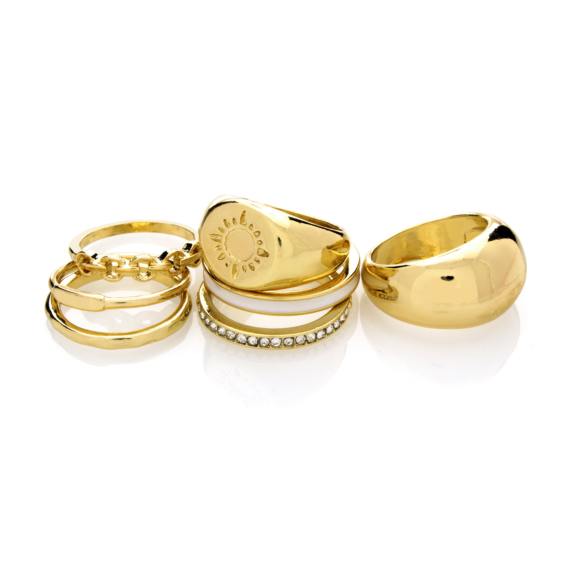 Sun & Eternity Ring Assortment (Set of 7)