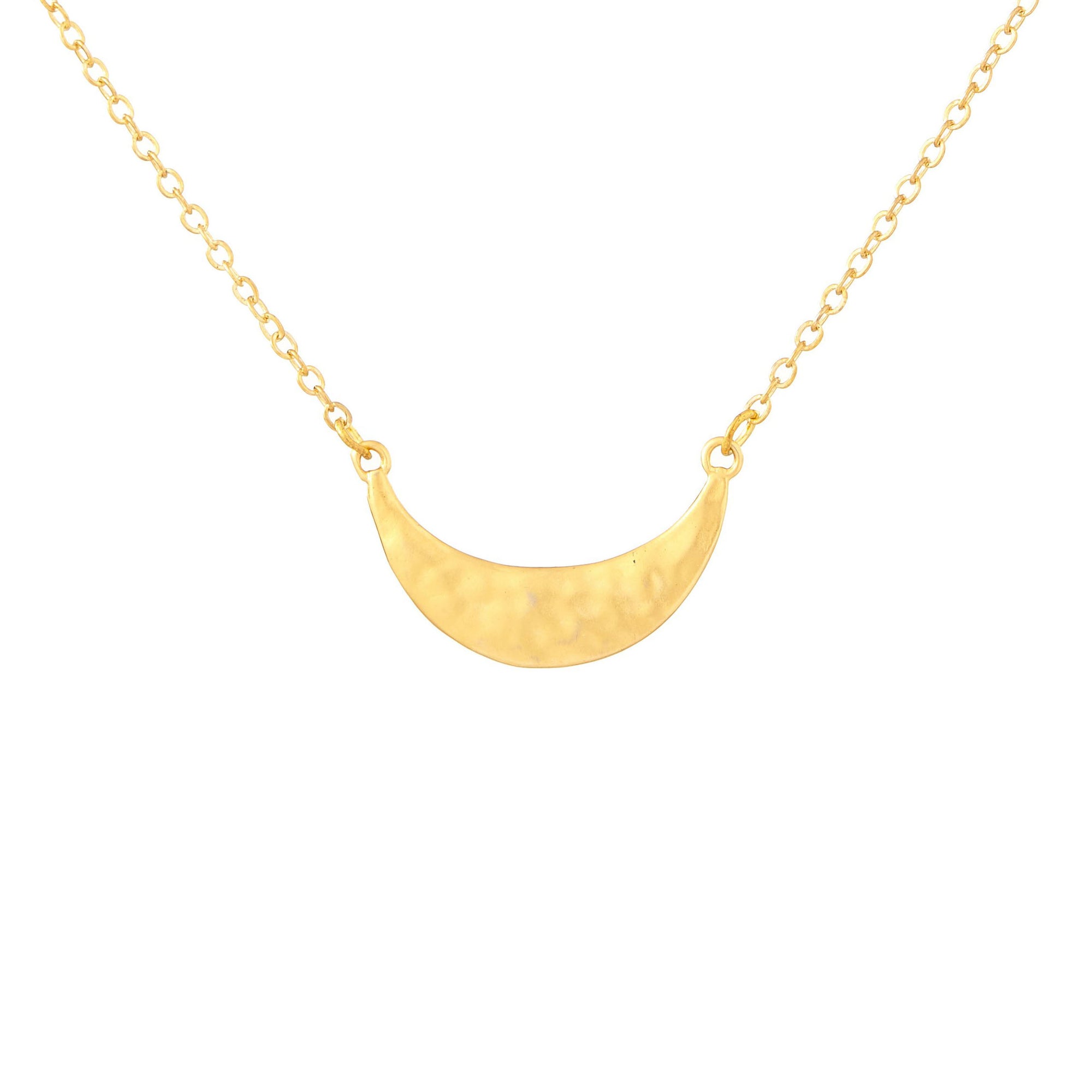 Hammered Crescent Necklace