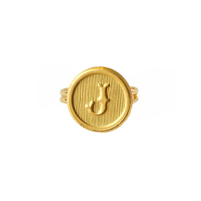 Typewriter Monogram Alphabet Ring