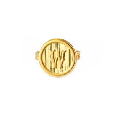 Typewriter Monogram Alphabet Ring