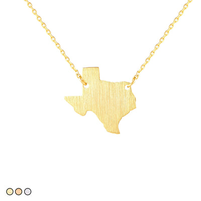 Texas State Plate Minimalist Festoon Necklace (Gold, Rose Gold, Silver)